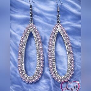 Pink Pearl Teardrop Earrings